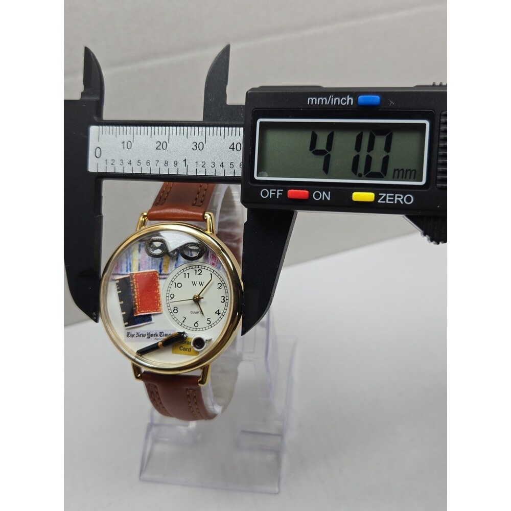 Whimsical Gifts Book Lover 3D Watch Gold Tone Quartz Leather USA New Battery - Picture 5 of 12
